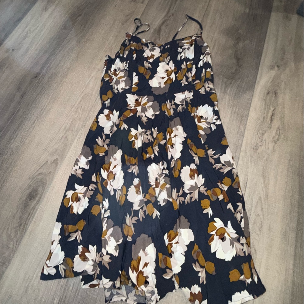 Old Navy White and Brown Floral Dress